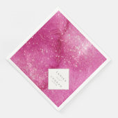 Wedding Waterverf Names Fuchsia ID954 Servet (Hoek)