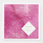 Wedding Waterverf Names Fuchsia ID954 Servet (Voorkant)