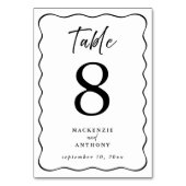 Wedding Wavy Lijst Handgeschreven Script Zwart Kaart (Voorkant)