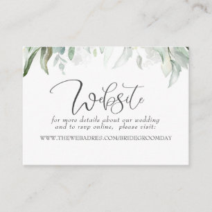 Wedding Website Bohemian Greenery Visitekaartje
