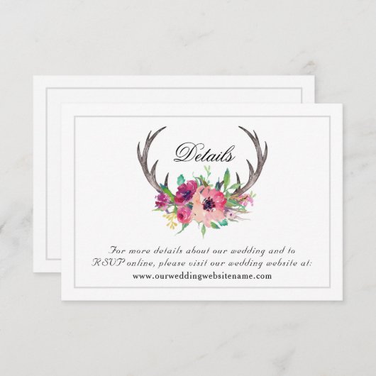 Wedding Website Details Informatiekaartje (Voorkant / Achterkant)