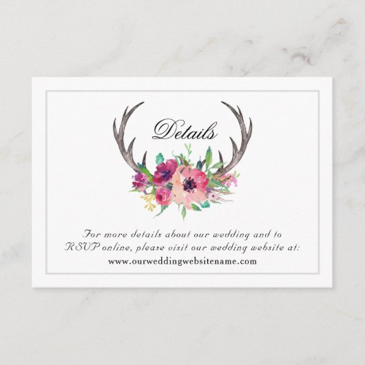 Wedding Website Details Informatiekaartje (Voorkant)