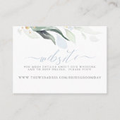 Wedding Website Dusty Blue Greenery Visitekaartje (Voorkant)