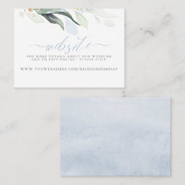 Wedding Website Dusty Blue Greenery Visitekaartje
