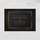 WEDDING WEBSITE | Elegant Black en Gold Glitter Visitekaartje (Voorkant)