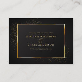 WEDDING WEBSITE | Elegant Black en Gold Glitter Visitekaartje