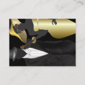 WEDDING WEBSITE | Elegant Black en Gold Glitter Visitekaartje (Achterkant)