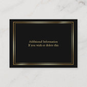 WEDDING WEBSITE | Elegant Black en Gold Marble Visitekaartje (Achterkant)