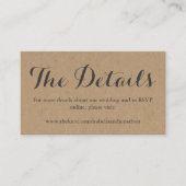 Wedding Website Enclosure Kaart | Rustic Kraft (Voorkant)