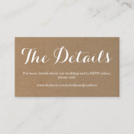 Wedding Website Enclosure Kaart | Rustic Kraft