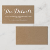 Wedding Website Enclosure Kaart | Rustic Kraft (Voorkant / Achterkant)