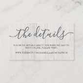 Wedding Website Enclosure Kaart | rustiek romantis (Voorkant)