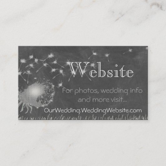 Wedding Website Informatie Chalkboard Informatiekaartje (Voorkant)