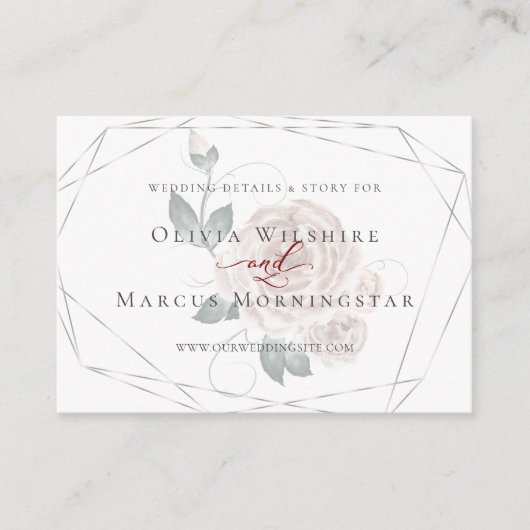 Wedding Website Kaart | Dusty Mauve Floral (Voorkant)