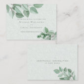Wedding Website Kaart | Elegant Waterverf Eucalypt (Voorkant / Achterkant)
