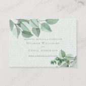 Wedding Website Kaart | Elegant Waterverf Eucalypt (Voorkant)