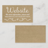 Wedding Website Kaart | Kraft voor het deelgebied  (Voorkant / Achterkant)