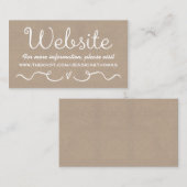 Wedding Website Kaart | Kraft voor het deelgebied  (Voorkant / Achterkant)