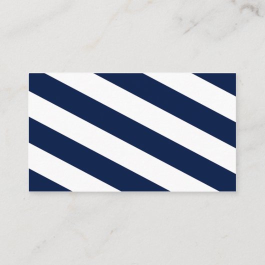 Wedding Website Kaart | Nautical Navy Blue & White (Achterkant)