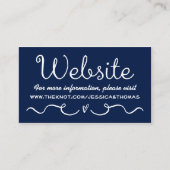 Wedding Website Kaart | Nautical Navy Blue & White (Voorkant)