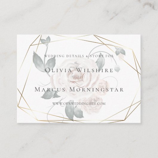 Wedding Website Kaart | WATERVERF ROOS (Voorkant)