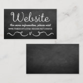 Wedding Website Kaart | Zwart karton (Voorkant / Achterkant)