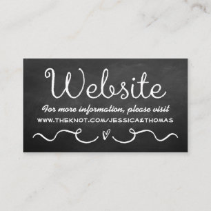 Wedding Website Kaart Zwart karton