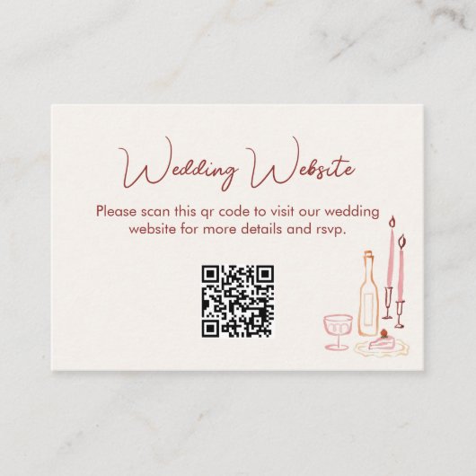 Wedding Website QR Code Informatiekaartje (Voorkant)