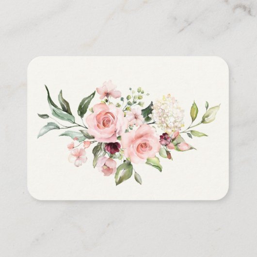 Wedding Website QR Code Insert Card Cream Floral Informatiekaartje (Achterkant)