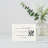 Wedding Website QR Code Insert Card Cream Floral  Informatiekaartje (Staand voorkant)