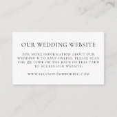 Wedding Website QR Code Modern Minimalist Simple Informatiekaartje (Voorkant)