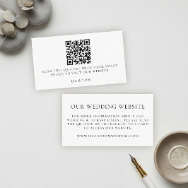 Wedding Website QR Code Modern Minimalist Simple Informatiekaartje
