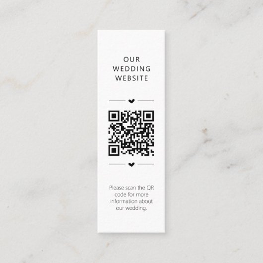 Wedding Website QR Code RSVP Enclosure Card Klantenkaartje (Voorkant)