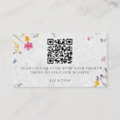 Wedding Website QR Code Wildflower Garden Ivory Informatiekaartje (Achterkant)