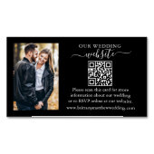 Wedding Website QR Foto 25 Black Magnet Kaarten Magnetisch Visitekaartje (Voorkant)