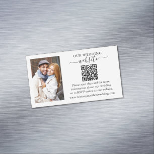 Wedding Website QR Foto 25 Magnet Kaarten Magnetisch Visitekaartje