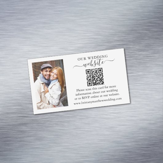 Wedding Website QR Foto 25 Magnet Kaarten Magnetisch Visitekaartje (Voorbeeld)
