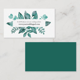 Wedding Website RSVP Blauwgroen Greenery Enclosure Visitekaartje