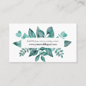 Wedding Website RSVP Blauwgroen Greenery Enclosure Visitekaartje (Voorkant)