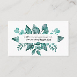Wedding Website RSVP Blauwgroen Greenery Enclosure Visitekaartje