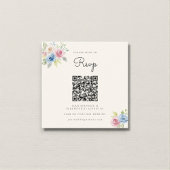 Wedding Website RSVP QR Code Photo pastel florals Informatiekaartje