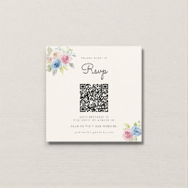  Wedding Website RSVP QR Code Photo pastel florals Informatiekaartje
