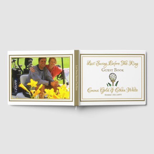 Wedding Weekend Activiteit Golf Goud & Wit Foto Gastenboek (Volledig)