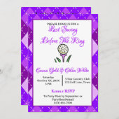 Wedding Weekend Golfactiviteit Paarse Argyle Kaart (Voorkant / Achterkant)