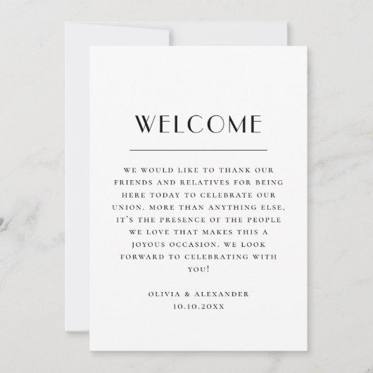 Wedding Weekend Itinerary & Welcome | Schedule Kaart (Voorkant)