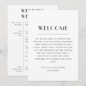 Wedding Weekend Itinerary & Welcome | Schedule Kaart (Voorkant / Achterkant)