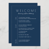 Wedding Weekend Minimalistische reisroute Welkom K Kaart (Voorkant / Achterkant)