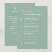 Wedding Weekend Minimalistische reisroute Welkom K Kaart (Voorkant / Achterkant)