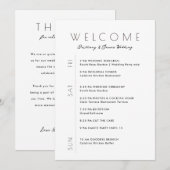 Wedding Weekend Minimalistische reisroute Welkom K Kaart (Voorkant / Achterkant)