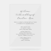 Wedding Weekend Orde van Evenementen Minimalistisc Acryl Bord (Voorkant)
